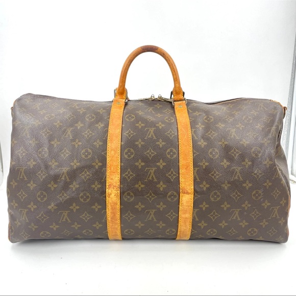 Louis Vuitton Monogram Canvas Duffel Bag with Tan Accents - Picture 2 of 16